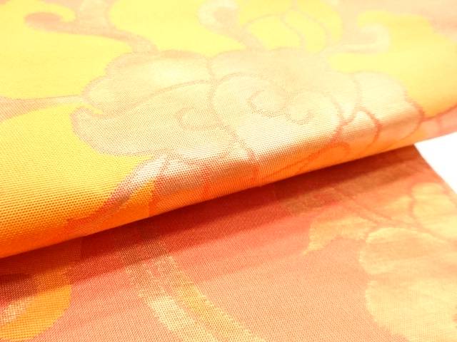 唐花模様織り出し名古屋帯【中古】【着】 宗sou