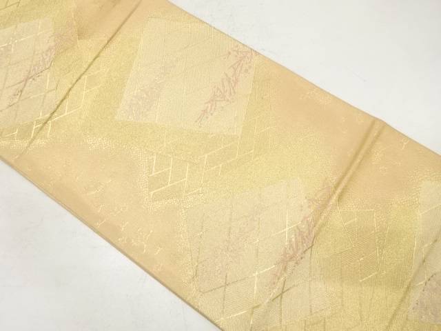 色紙に松葉散らし模様織り出し袋帯【中古】【着】 宗sou【spoff】