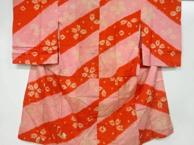 絞り花模様長襦袢【アンティーク】【中古】【着】 宗sou