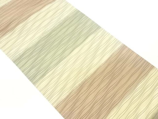 変わりよろけ横段模様織出しリバーシブル全通袋帯【中古】【着】 宗sou 変わりよろけ横段模様織出しリバーシブル全通袋帯【中古】【着】 宗sou