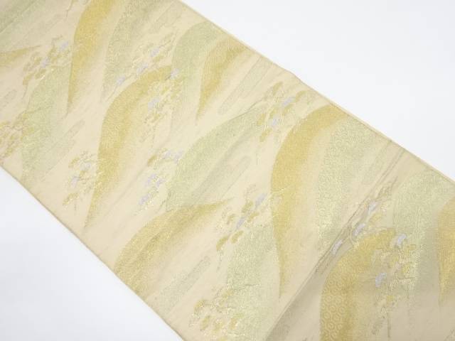 遠山に松模様織り出し袋帯(材料)【アンティーク】【中古】【着】 宗sou