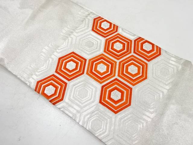 重ね亀甲模様織り出し名古屋帯【中古】【着】 宗sou