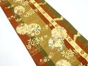 雪輪に蝶・流水・草花模様織り出し 袋帯【中古】【着】 宗sou