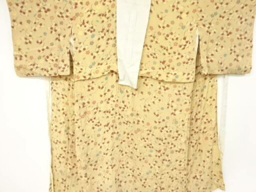 錦紗枝花に梅模様長襦袢【アンティーク】【中古】【着】 宗sou 錦紗枝花に梅模様長襦袢【アンティーク】【中古】【着】 宗sou