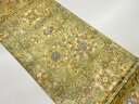 横段に華紋・鳳凰・花唐草模様織出し袋帯【中古】【着】 宗sou