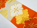 花菱模様刺繍袋帯(材料)【アンティーク】【中古】【着】 宗sou