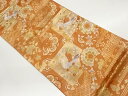 道長取りに華紋・花唐草・鳥模様織出し袋帯【中古】【着】 宗sou