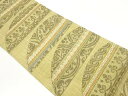 横縞に抽象・人・草花模様織出し袋帯【中古】【着】 宗sou