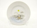 色絵 雪中風景 皿【中古】【道】 宗sou