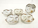 九谷焼 色絵 雪中花鳥 向付 5客揃【中古】【道】 宗sou