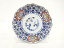 古伊万里 染付 牡丹唐草 六寸皿【中古】【道】 宗sou