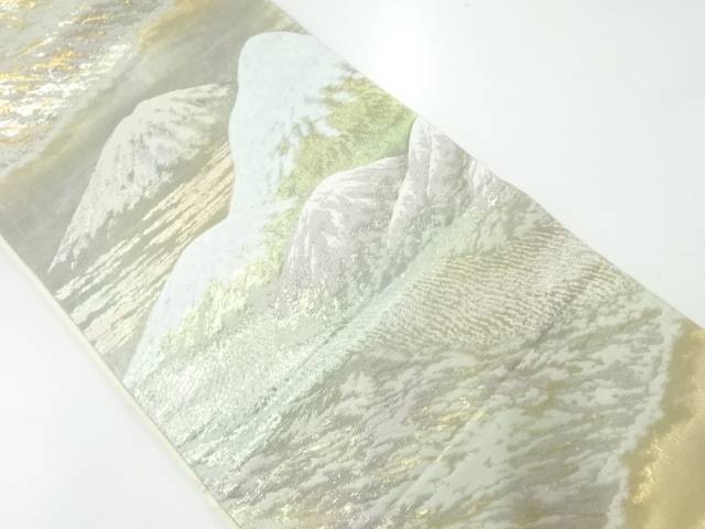 山並模様織出し袋帯(材料)【アンティーク】【中古】【着】 宗sou