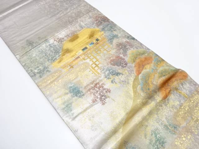 箔置き螺鈿 清水寺風景模様 袋帯【中古】【着】 宗sou