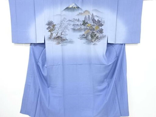 水車小屋風景模様男物長襦袢【アンティーク】【中古】【着】 宗sou 水車小屋風景模様男物長襦袢【アンティーク】【中古】【着】 宗sou