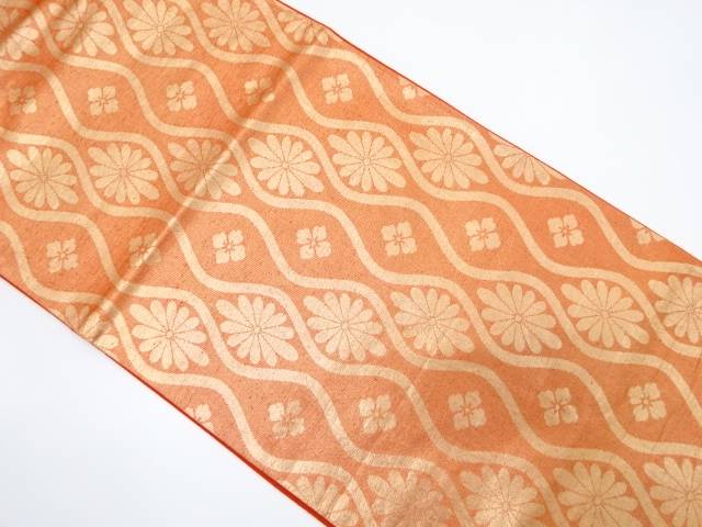 花立涌模様織り出し袋帯(着用可)【アンティーク】【中古】【着】 宗sou