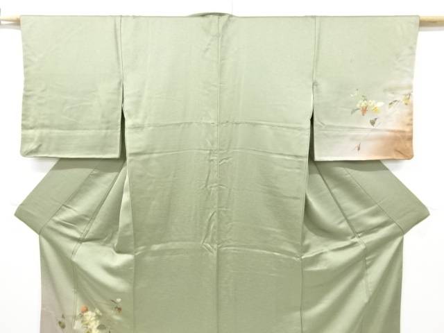 箔置き螺鈿椿模様一つ紋訪問着【中古】【着】 宗sou