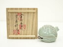 申相浩造 高麗青磁柘榴香合(共箱)【中古】【道】 宗sou