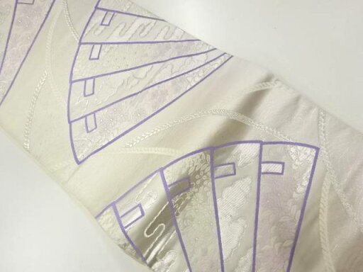 檜扇に花模様織出し袋帯(材料)【アンティーク】【中古】【着】 宗sou【Pnt】 檜扇に花模様織出し袋帯(材料)【アンティーク】【中古】【着】 宗sou【Pnt】