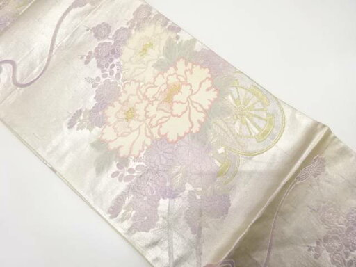 花車模様織り出し袋帯(材料)【アンティーク】【中古】【着】 宗sou 花車模様織り出し袋帯(材料)【アンティーク】【中古】【着】 宗sou