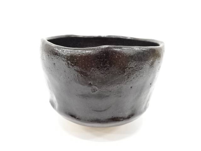 楽焼　常楽造　黒楽　茶碗【中古】【道】 宗sou