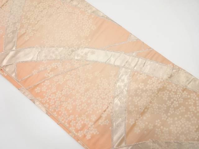 枝花に竹模様織り出し暈し袋帯（材料）【アンティーク】【中古】【着】 宗sou