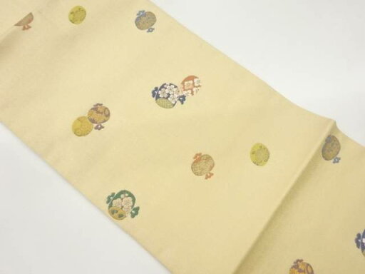 小槌に花模様織出し名古屋帯【中古】【着】 宗sou 小槌に花模様織出し名古屋帯【中古】【着】 宗sou