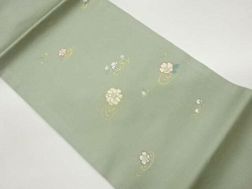 花々模様織出し開き名古屋帯(額縁仕立て)【中古】【着】 宗sou 花々模様織出し開き名古屋帯(額縁仕立て)【中古】【着】 宗sou