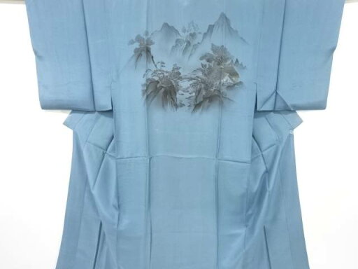 山水に家屋風景模様男物長襦袢【アンティーク】【中古】【着】 宗sou 山水に家屋風景模様男物長襦袢【アンティーク】【中古】【着】 宗sou