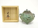 須賀月真造 鋳銅 香炉【中古】【道】 宗sou