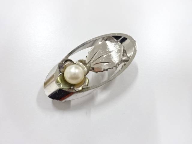 パール 帯留め【アンティーク】【中古】【着】 宗sou【spoff】