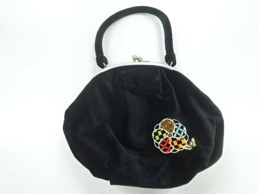 ビロードがま口手提げバッグ【中古】【着】 宗sou ビロードがま口手提げバッグ【中古】【着】 宗sou