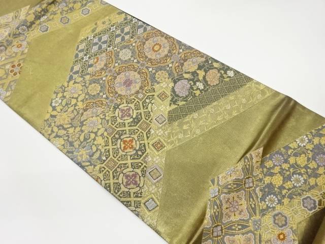 切り嵌め風華紋に花唐草・蜀江文・花菱模様織出し袋帯【中古】【着】 宗sou