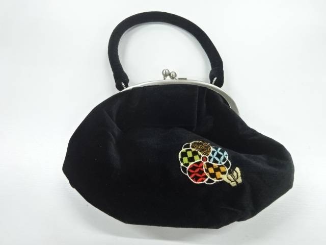 ビロードがま口手提げバッグ【中古】【着】 宗sou
