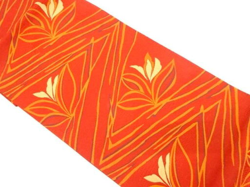 草花模様織り出し 袋帯【中古】【着】 宗sou 草花模様織り出し 袋帯【中古】【着】 宗sou