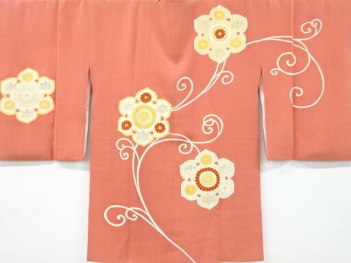 花唐草模様絵羽道行コート【大正ロマン】【中古】【着】 宗sou 花唐草模様絵羽道行コート【大正ロマン】【中古】【着】 宗sou
