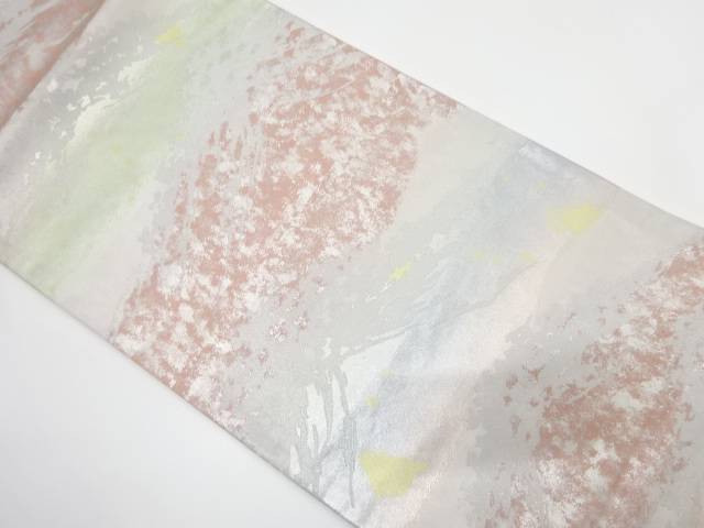 遠山模様織り出し袋帯(材料)【アンティーク】【中古】【着】 宗sou