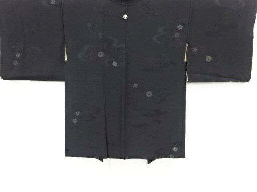 花模様織り出し一つ紋羽織【中古】【着】 宗sou【spoff】 花模様織り出し一つ紋羽織【中古】【着】 宗sou【spoff】