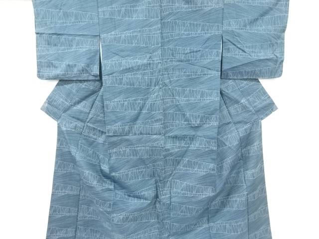 幾何学模様織り出しお召着物【アンティーク】【中古】【着】 宗sou