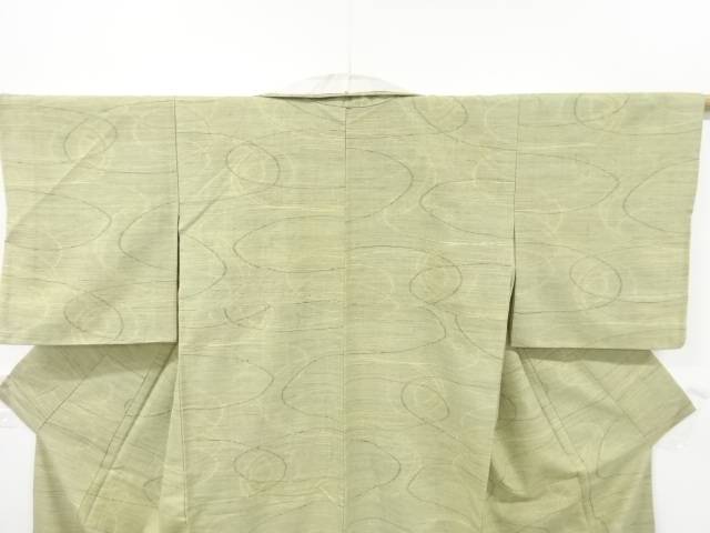 線描き模様織り出し手織り紬着物【アンティーク】【中古】【着】 宗sou