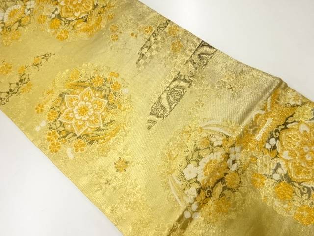 ヱ霞に華紋・鳳凰模様織出し袋帯【リサイクル】【中古】【着】 宗sou