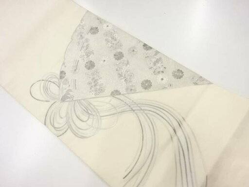 檜扇に宝尽くし・花模様刺繍袋帯(材料)【アンティーク】【中古】【着】 宗sou 檜扇に宝尽くし・花模様刺繍袋帯(材料)【アンティーク】【中古】【着】 宗sou