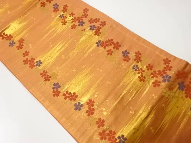 枝垂れ桜模様織出し袋帯【リサイクル】【中古】【着】 宗sou