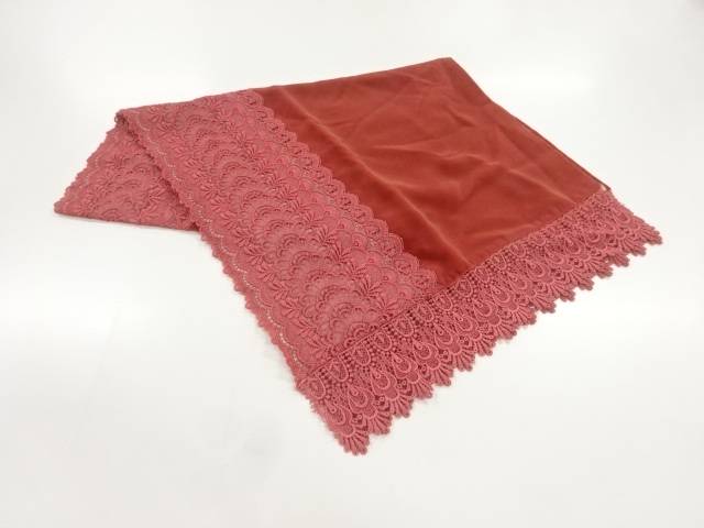 ビロードレースレース花模様ショール【中古】【着】 宗sou