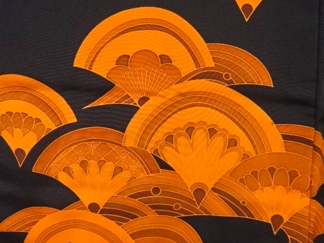 青海波に花模様絵羽織【中古】【着】 宗sou