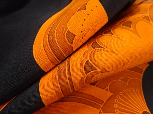 青海波に花模様絵羽織【中古】【着】 宗sou