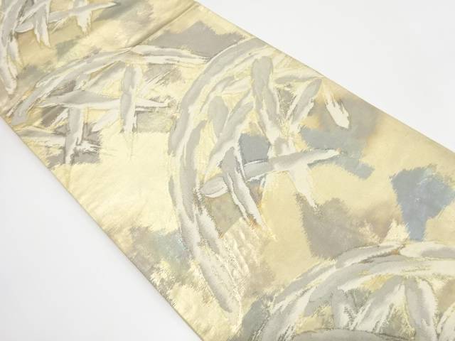 霞に光悦垣模様織り出し袋帯(材料)【アンティーク】【中古】【着】 宗sou