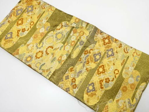 未使用品 佐賀錦 ヱ霞に松竹梅・鶴・古典柄織り出し 袋帯【着】 宗sou 未使用品 佐賀錦 ヱ霞に松竹梅・鶴・古典柄織り出し 袋帯【着】 宗sou