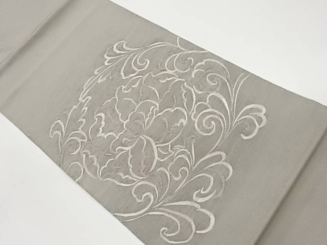 明綴れ牡丹唐草模様織出し袋帯【中古】【着】 宗sou