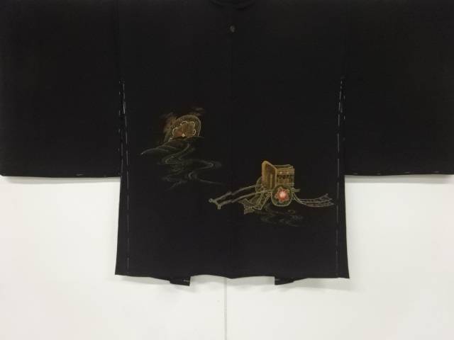 未使用品 御所車模様 刺繍 一つ紋 絵羽織【着】 宗sou【spoff】