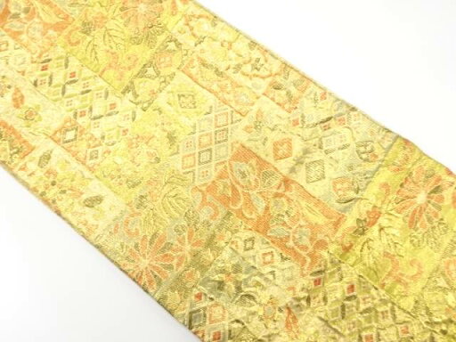 佐賀錦 花更紗に古典柄織り出し 袋帯【中古】【着】 宗sou 佐賀錦 花更紗に古典柄織り出し 袋帯【中古】【着】 宗sou